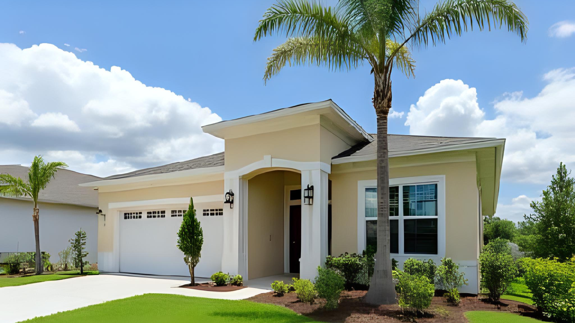 Modern house with palm trees Mount Dora Florida